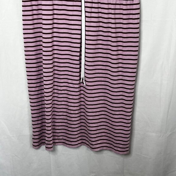 Draper James Tie Waist Midi T-Shirt Dress Dark Pink Mariner Stripe Size 1X - Picture 3 of 10